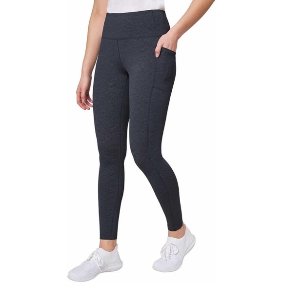 Mondetta Ladies' High Waist Active Black Legging Tights with Pockets Large NWT - Picture 1 of 8